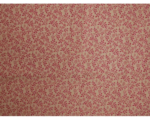 Printed Cotton Poplin Fabric -  Pink Vines